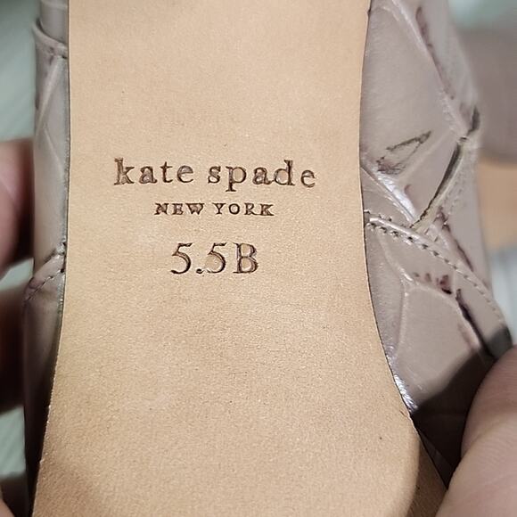 Kate Spade Barrett Croc Embossed Leather Platform Ankle Boots Womens 5.5 NEW - Picture 8 of 16